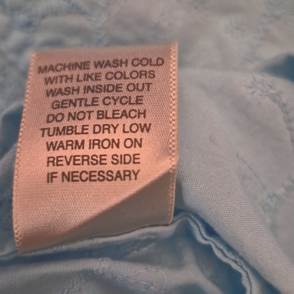 Christopher & Banks Woman's Size Large Light Teal Blue Cotton Jacket - Picture 3 of 7